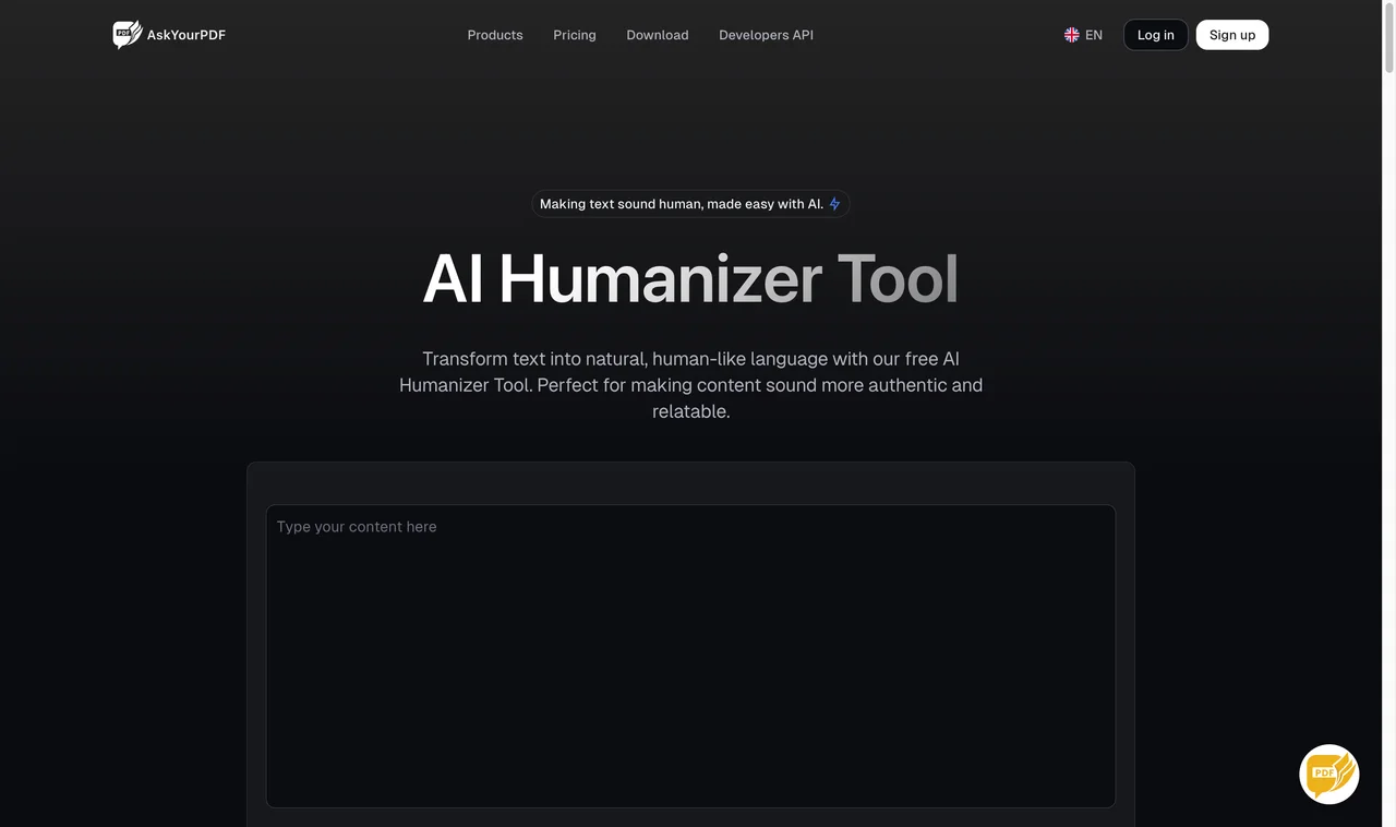 AskYourPDF website screenshot