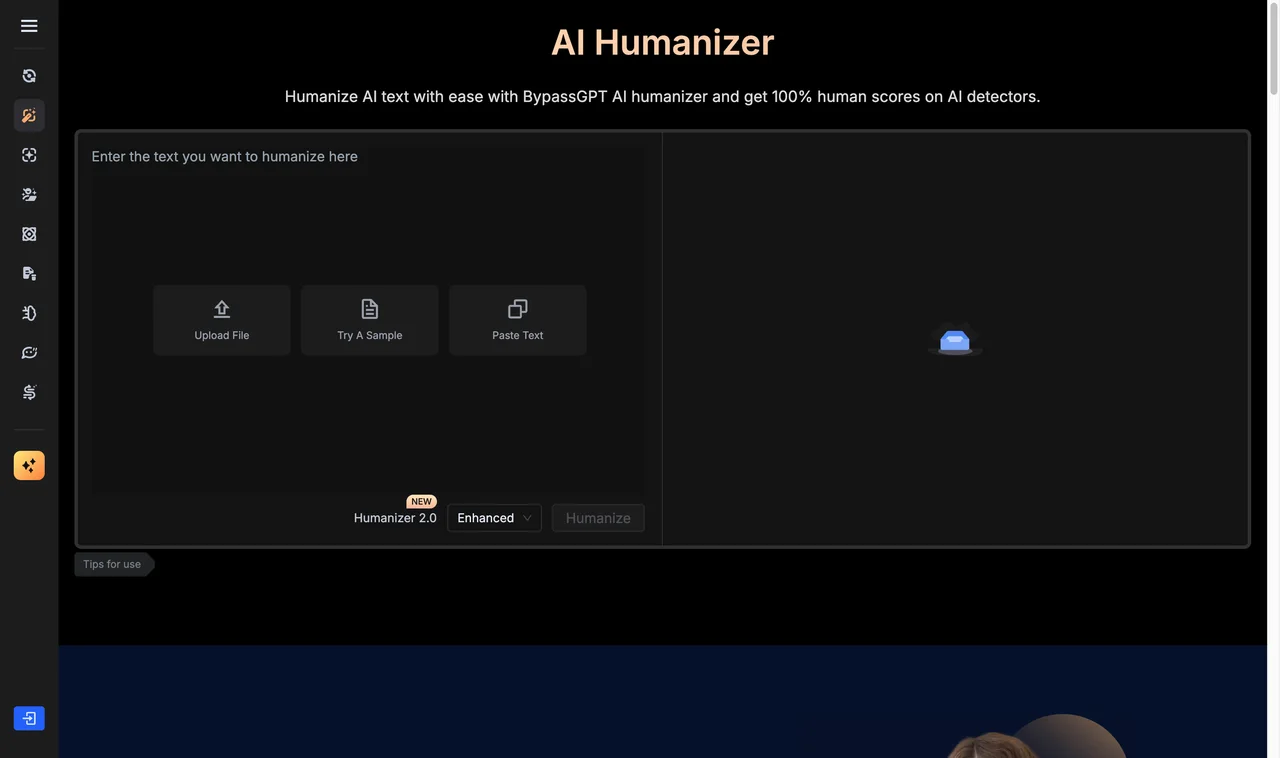 BypassGPT website screenshot