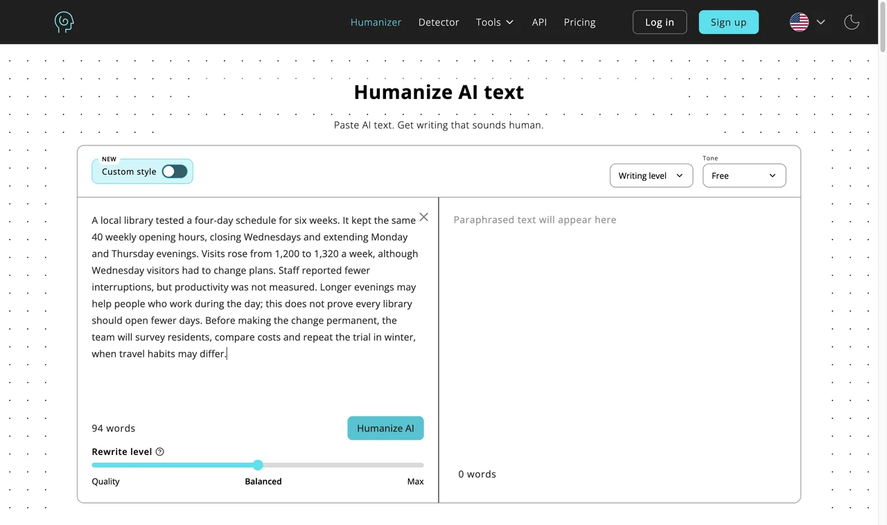 Humanize AI input captured during the shared benchmark