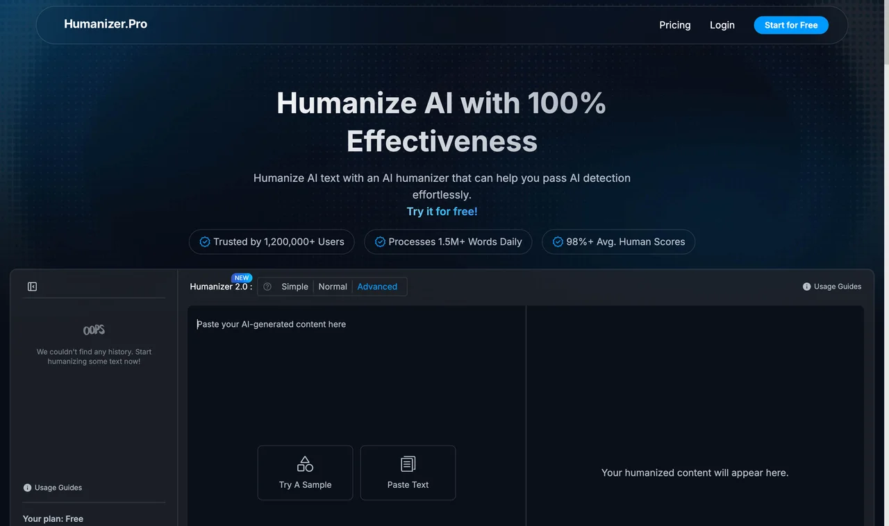 Humanizer.Pro website screenshot