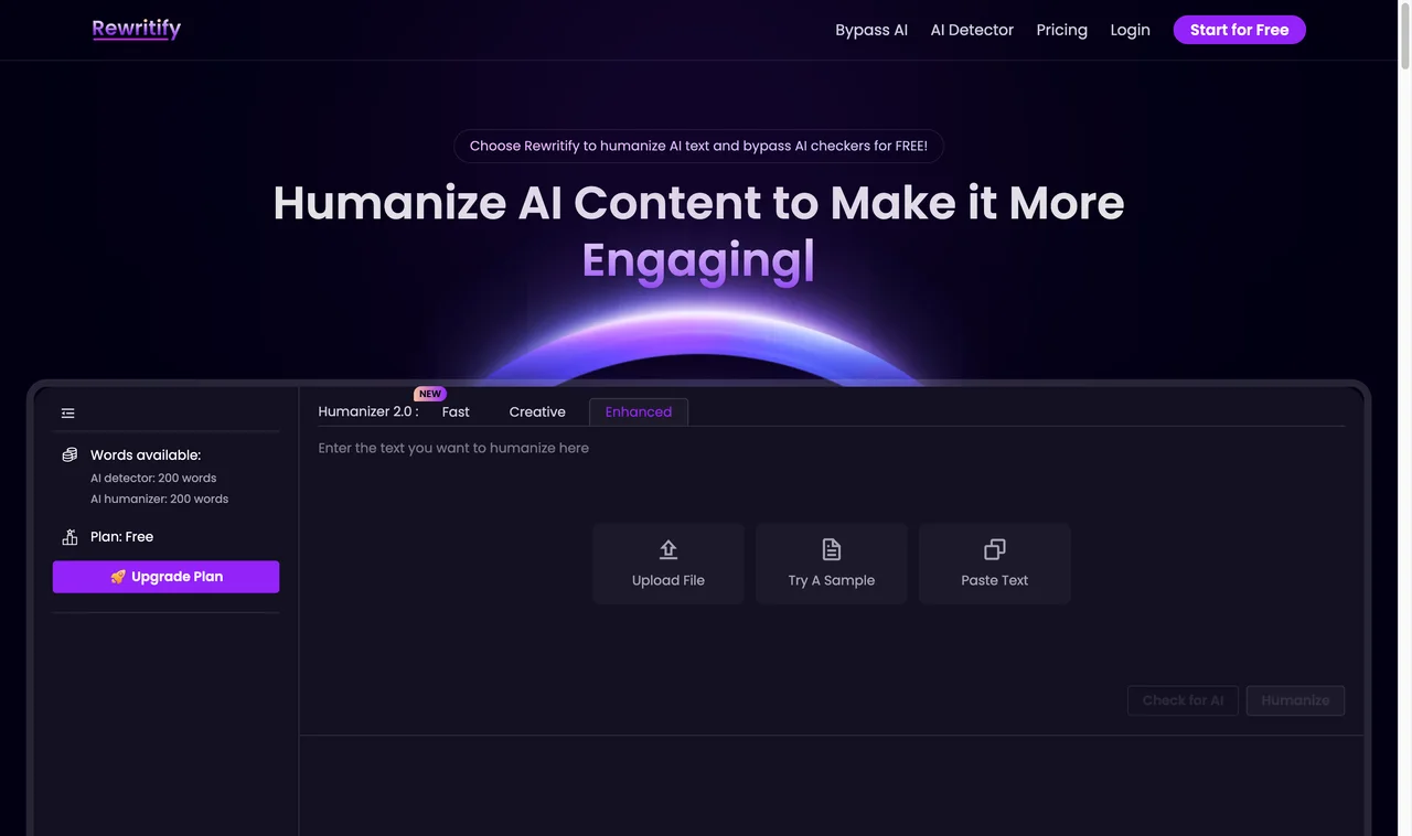 Rewritify website screenshot