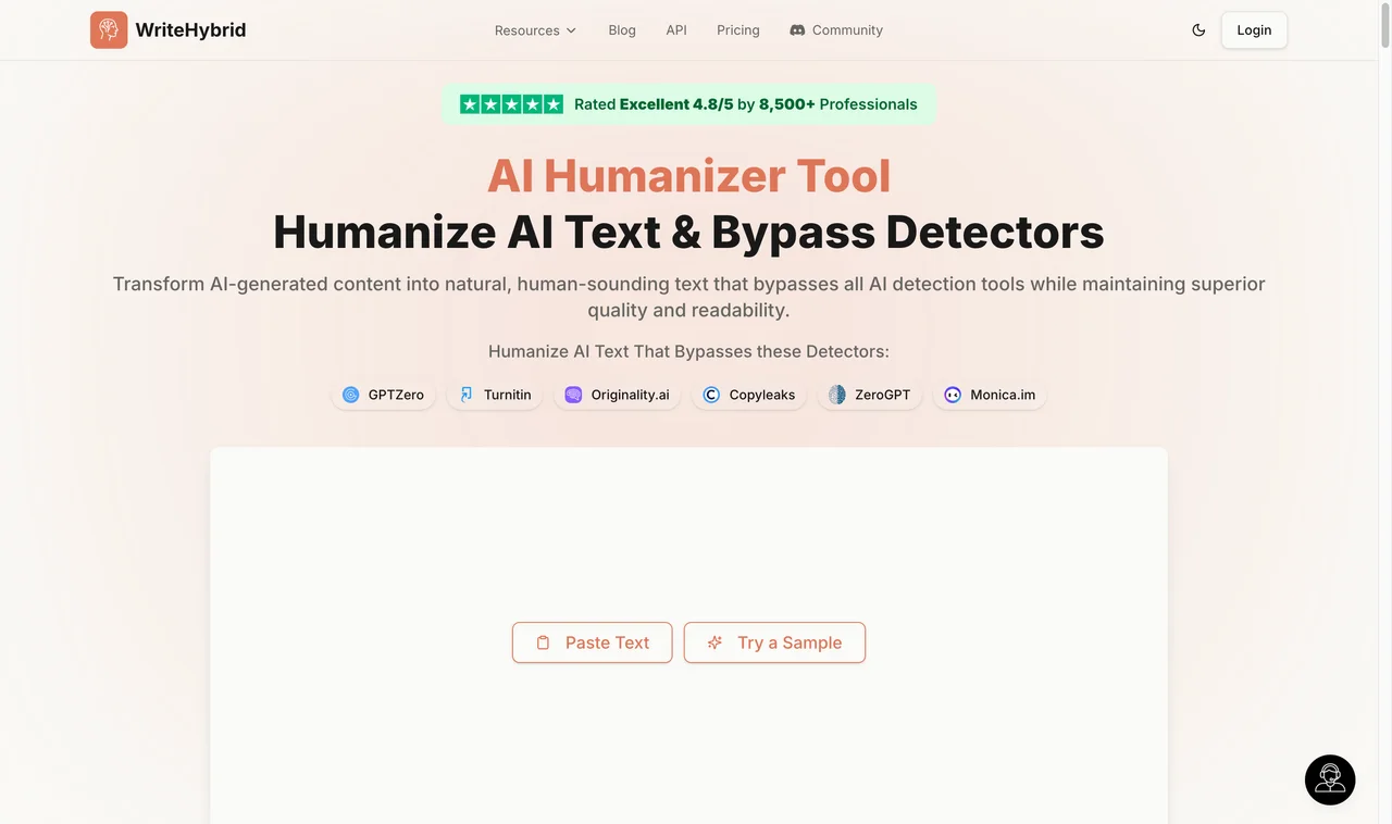 WriteHybrid website screenshot